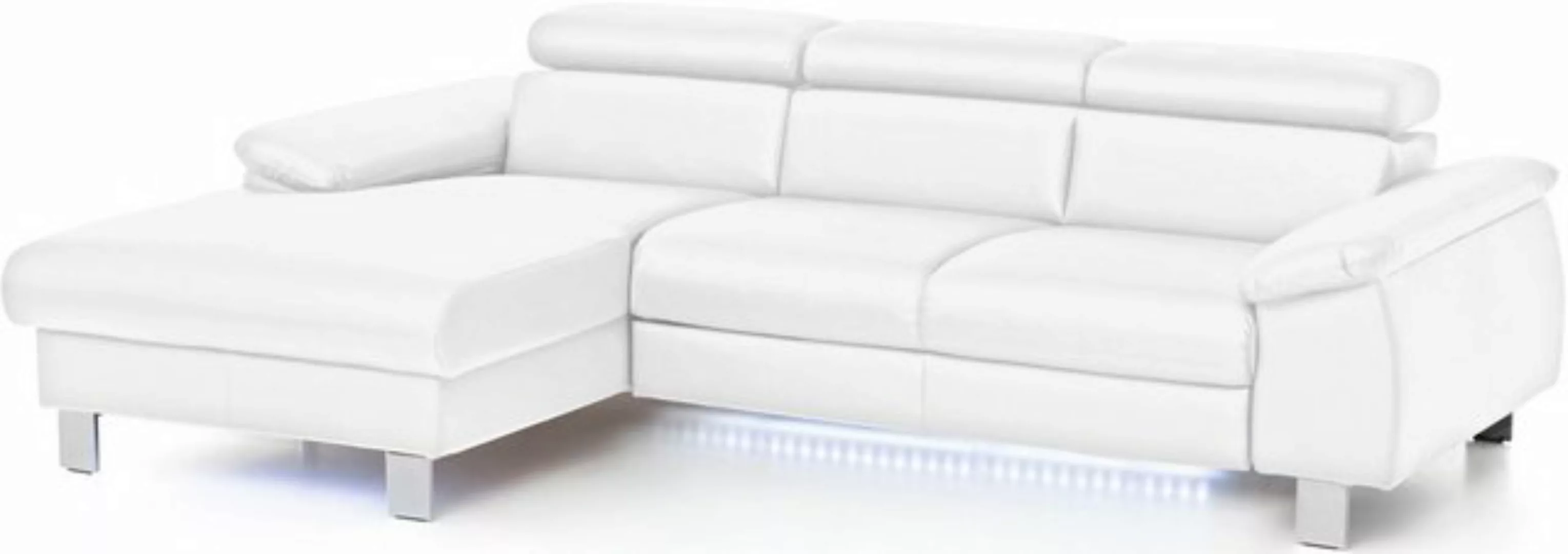 COTTA Ecksofa Komaris, Ecksofa, wahlweise mit RGB-LED-Beleuchtung und Bettf günstig online kaufen