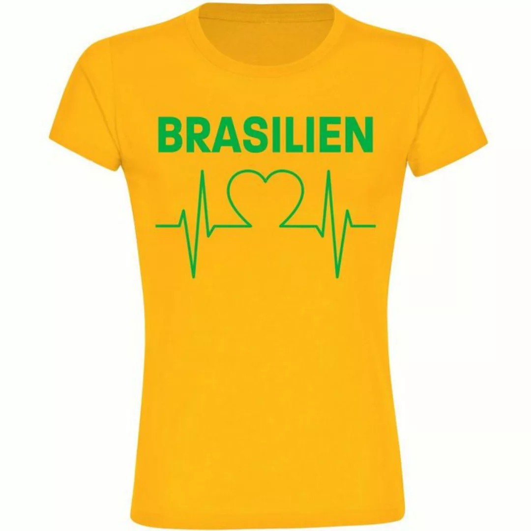 multifanshop T-Shirt Damen Brasilien - Herzschlag - Frauen günstig online kaufen
