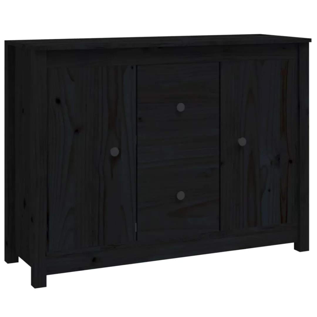 Vidaxl Sideboard Schwarz 100x35x74 Cm Massivholz Kiefer günstig online kaufen