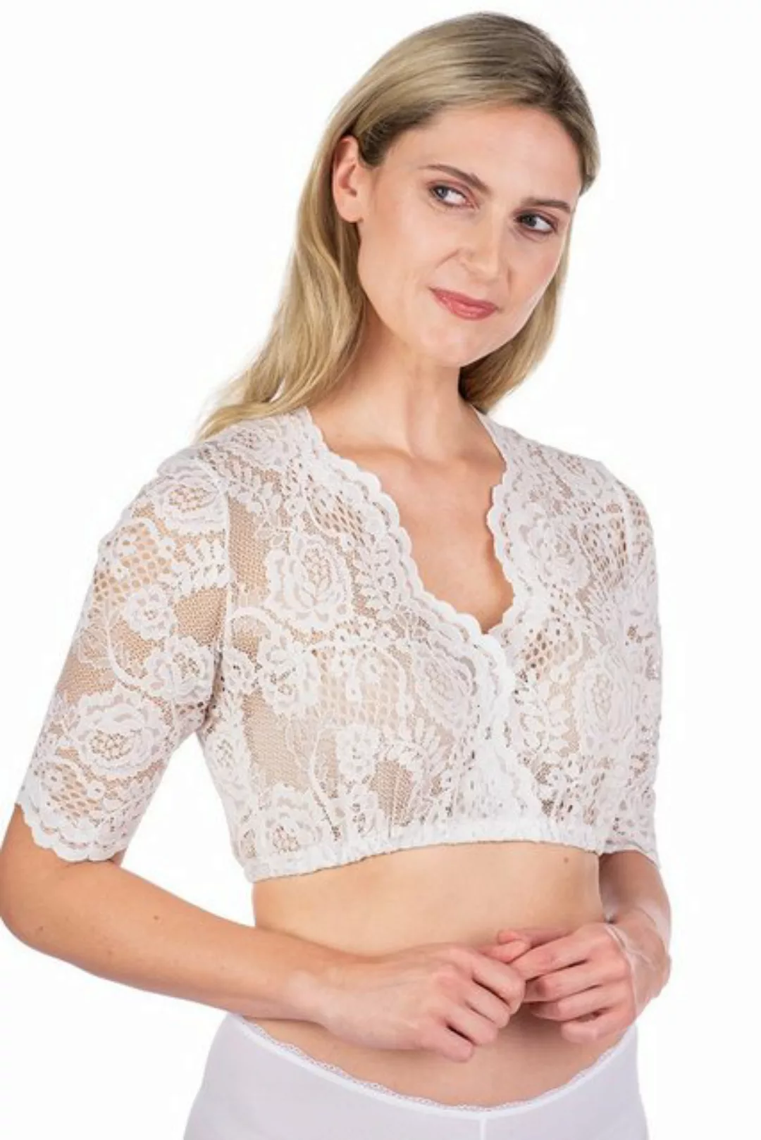 Alpenfee Tracht Dirndlbluse Dirndlbluse - NALIA HA - creme, weiß günstig online kaufen