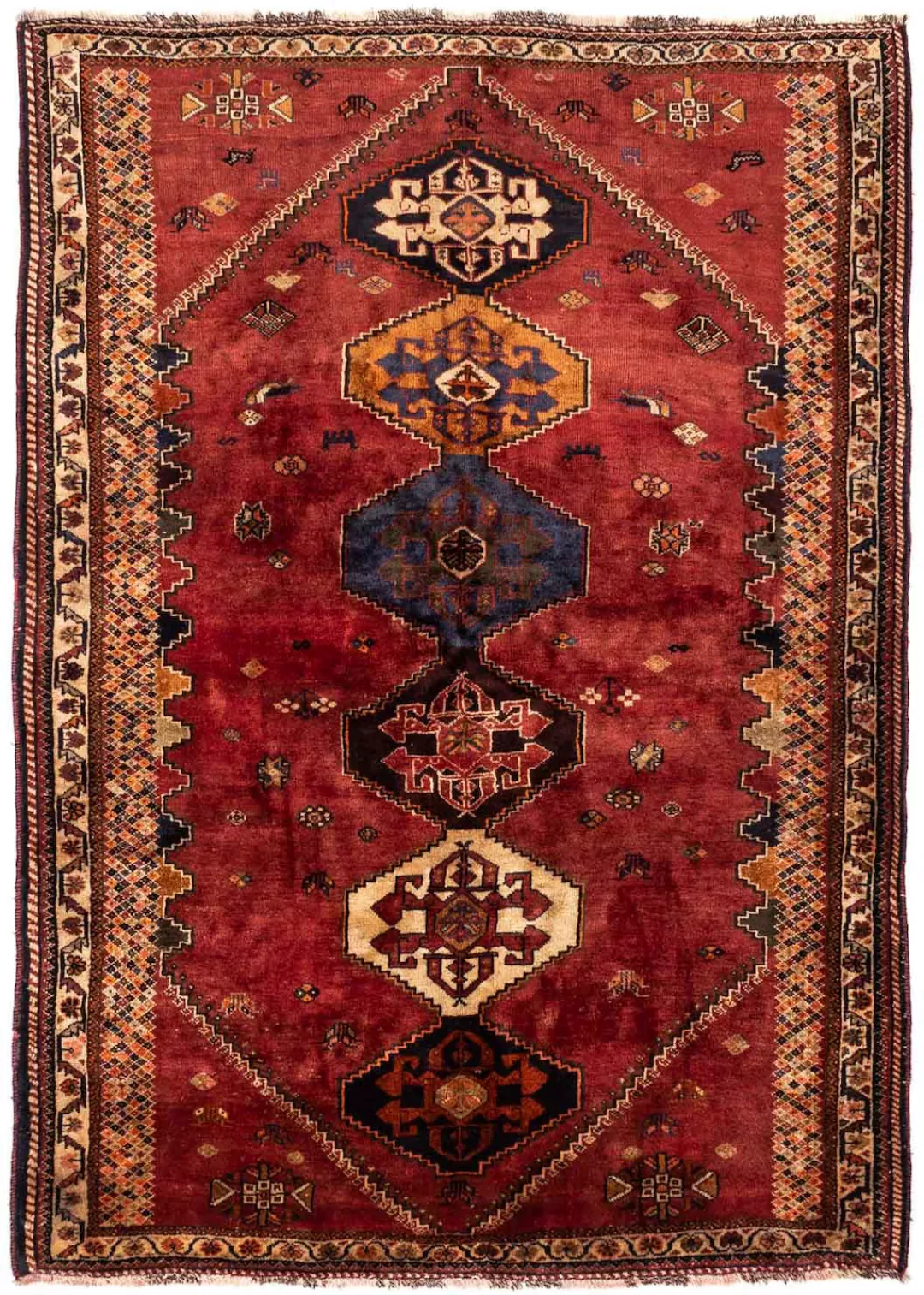 morgenland Wollteppich »Shiraz Medaillon 247 x 170 cm«, rechteckig, 1 mm Hö günstig online kaufen