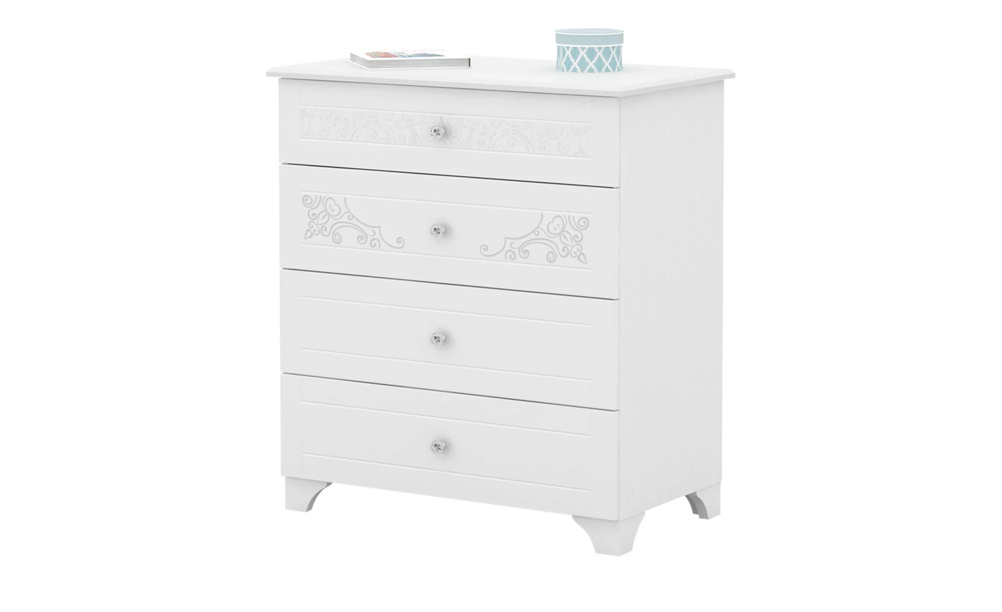 Kommode  Boho ¦ weiß ¦ Maße (cm): B: 94 H: 104 T: 54 Kommoden & Sideboards günstig online kaufen