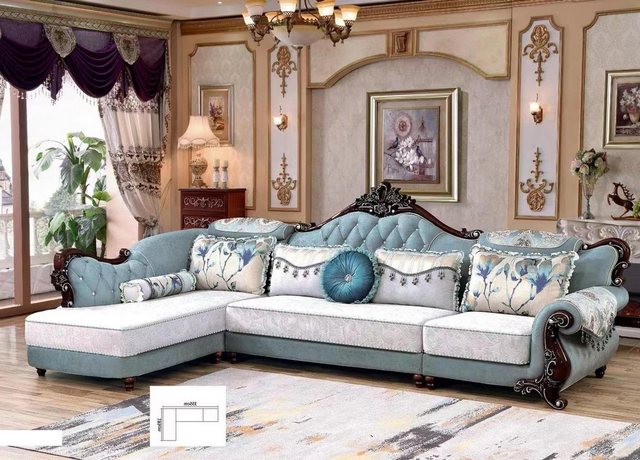 Xlmoebel Ecksofa Traditionelles Stoffsofa Chesterfield Eckcouch Eckpolster günstig online kaufen