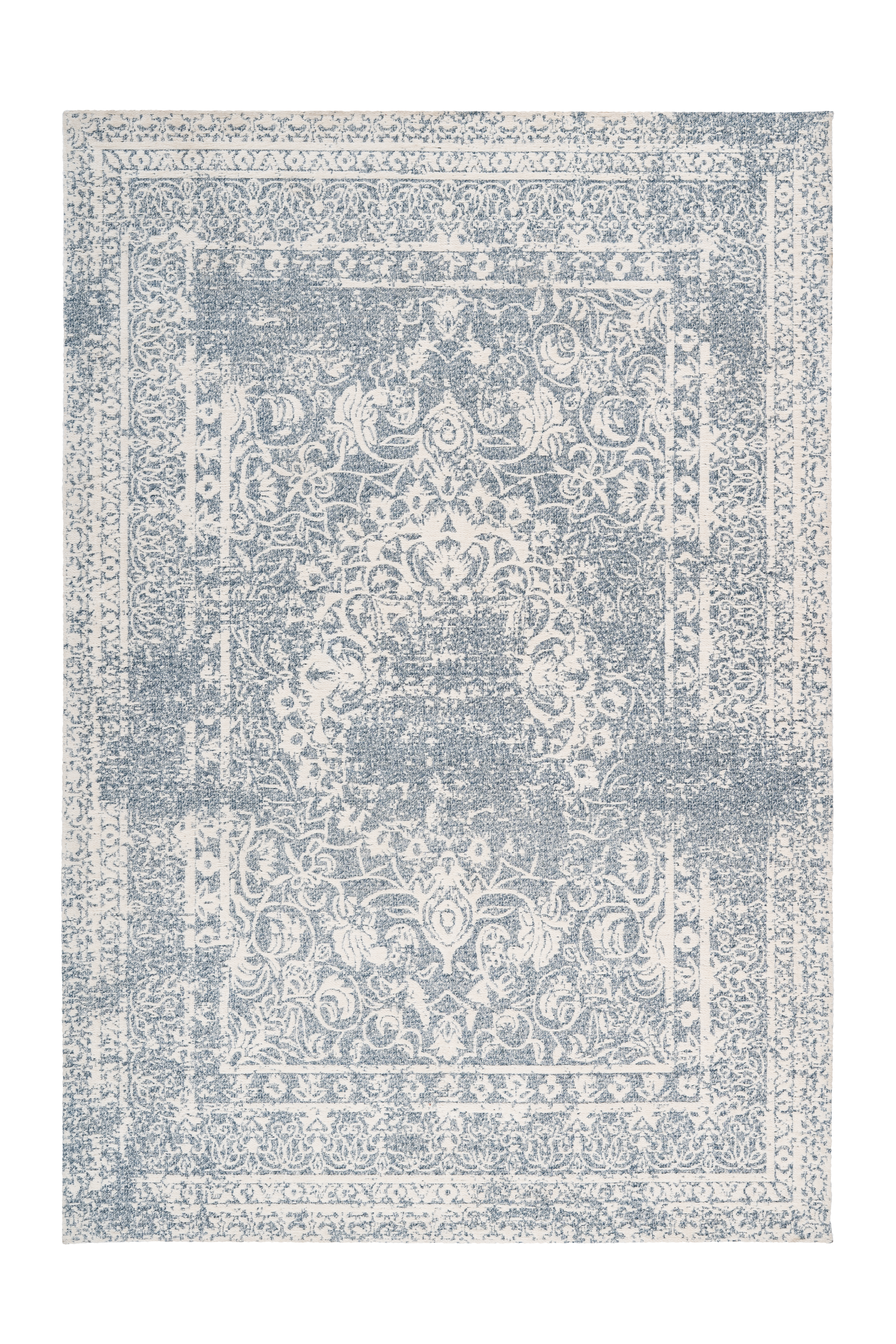 Kayoom Jacquard-teppich Creme-blau Iglesia günstig online kaufen