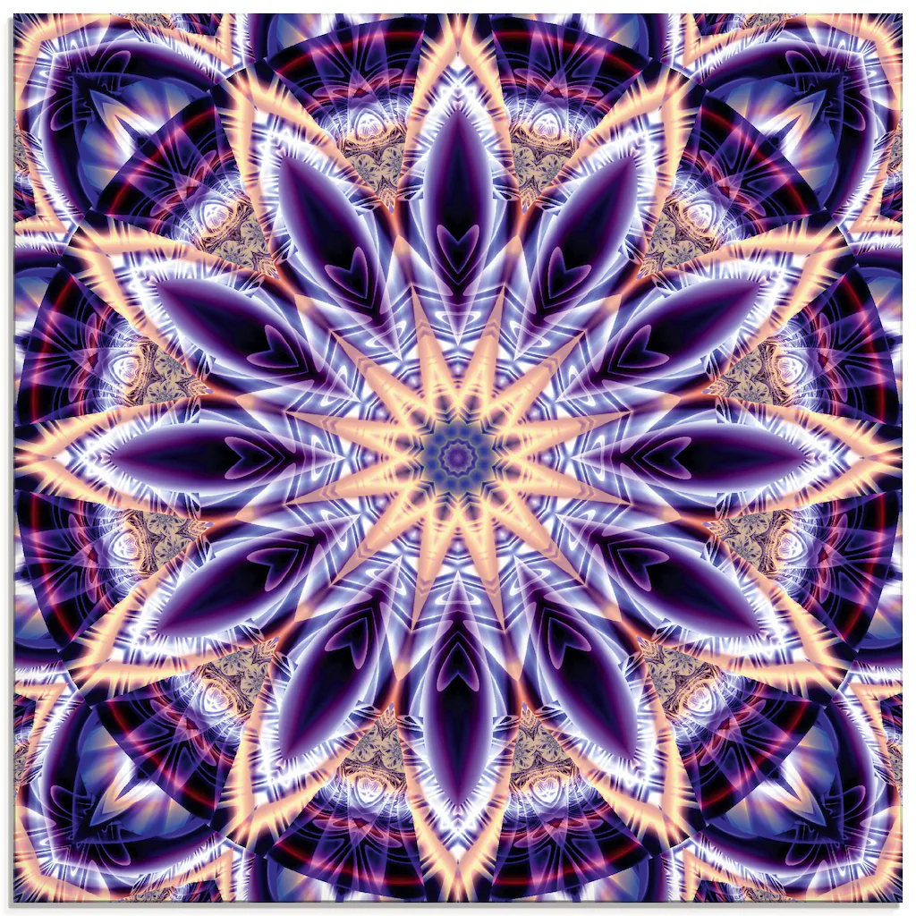 Artland Glasbild »Mandala Stern lila«, Muster, (1 St.), in verschiedenen Gr günstig online kaufen