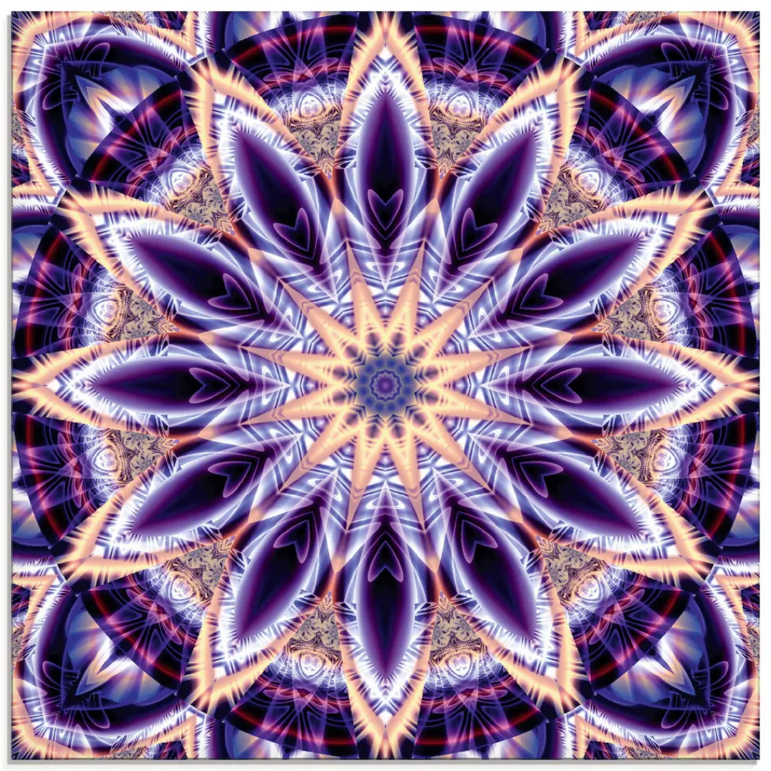 Artland Glasbild "Mandala Stern lila", Muster, (1 St.), in verschiedenen Gr günstig online kaufen