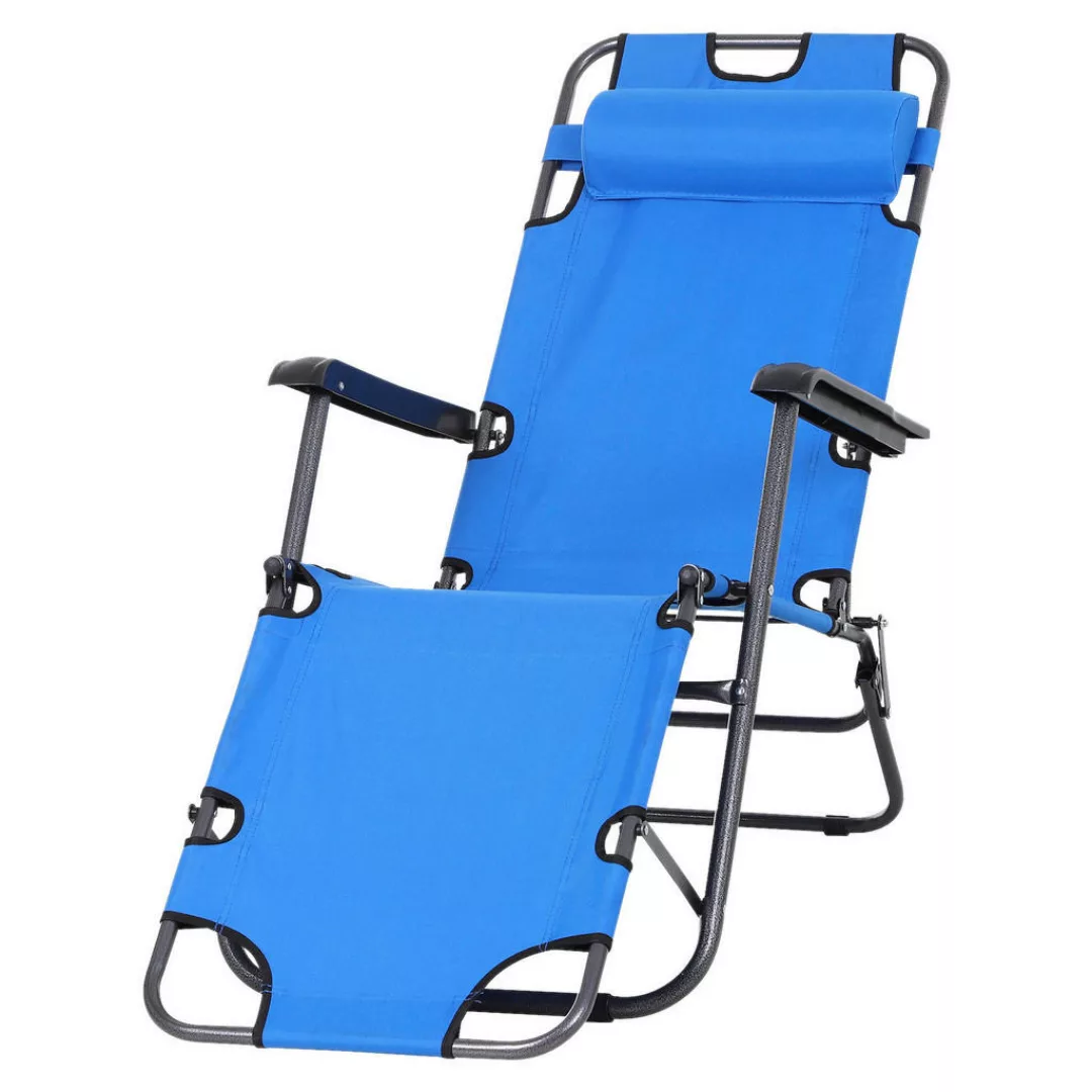 Outsunny Relaxliege blau Metall B/H/L: ca. 60x29x178 cm günstig online kaufen