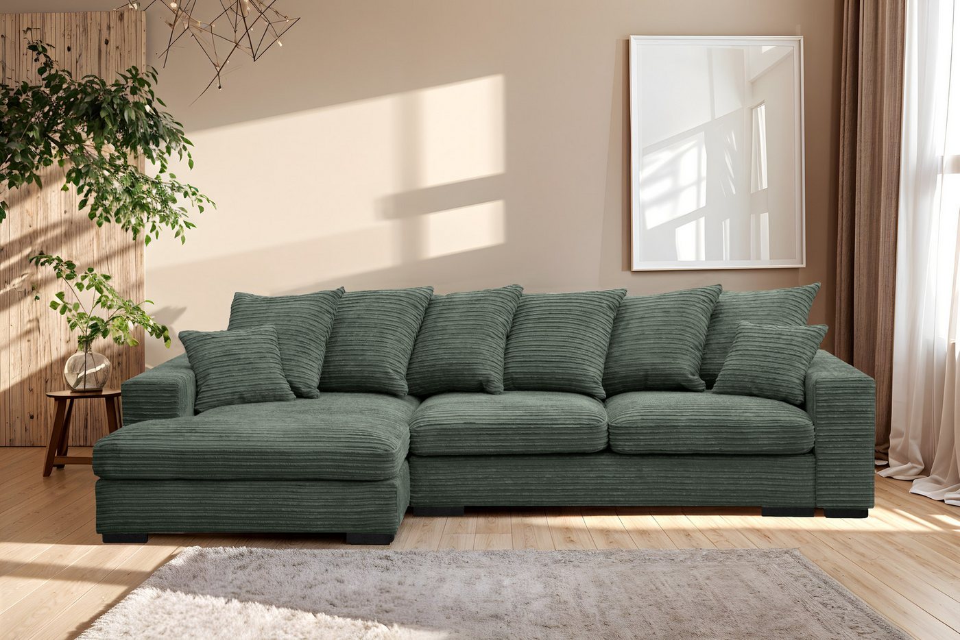 Kaiser Möbel Ecksofa Sofa L-form, Couch L-form Gabon stoff Zoom Ottomane günstig online kaufen