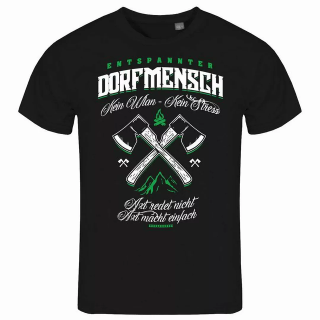 deinshirt Print-Shirt Herren T-Shirt Entspannter Dorfmensch Funshirt mit Mo günstig online kaufen