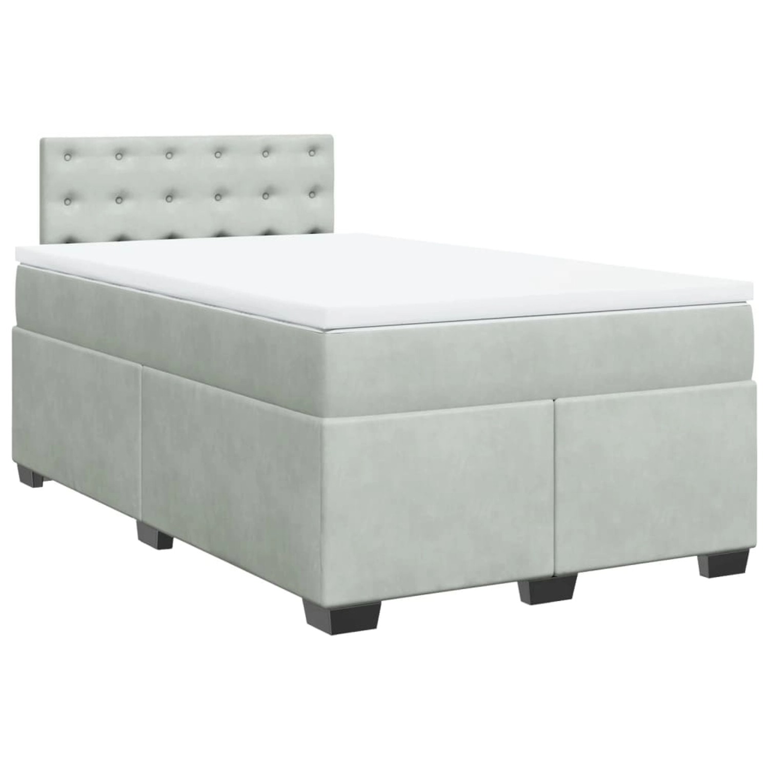 vidaXL Boxspringbett mit Matratze Hellgrau 120x200 cm Samt2099142 günstig online kaufen