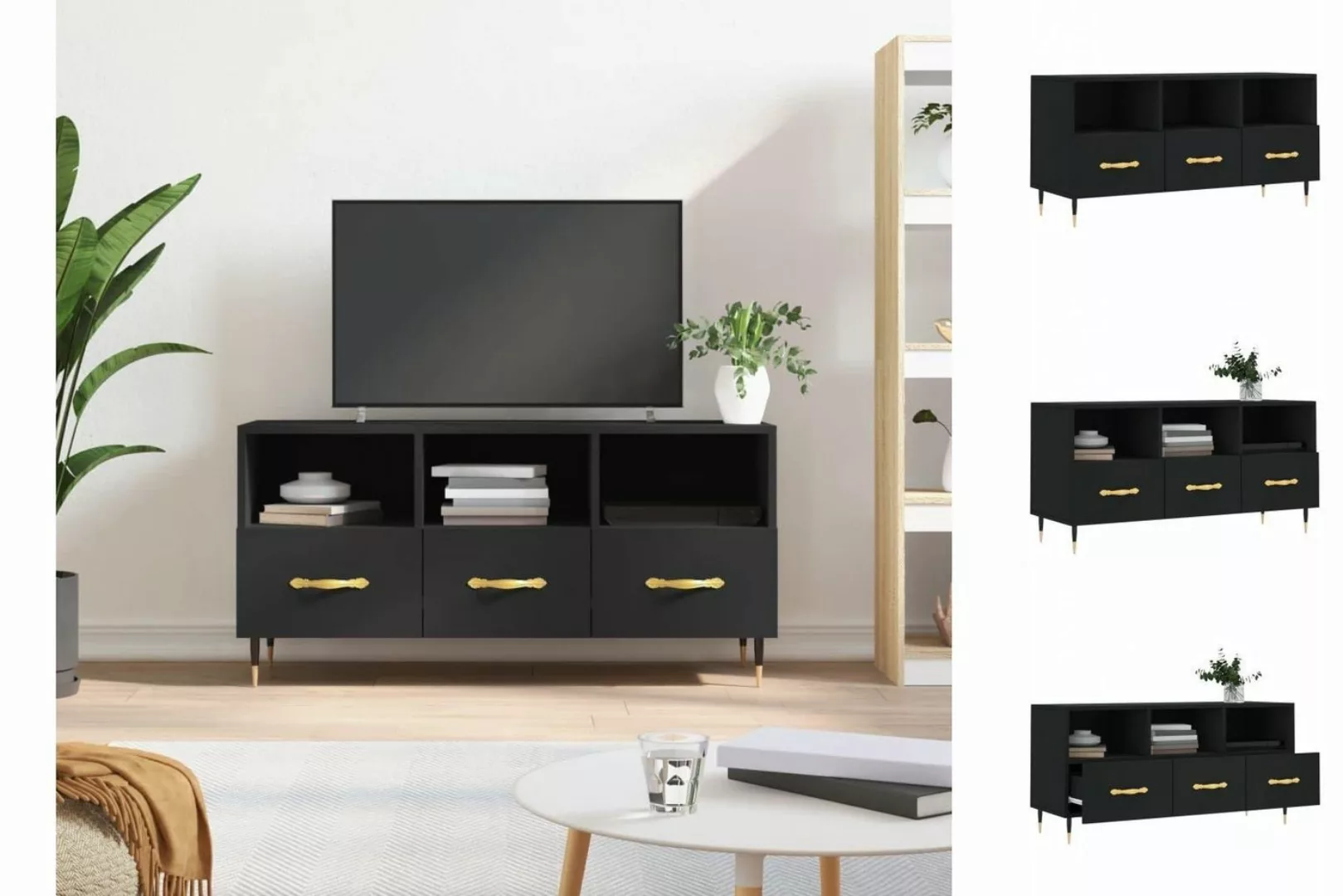 vidaXL TV-Schrank TV-Schrank Schwarz 102x36x50 cm Spanplatte günstig online kaufen