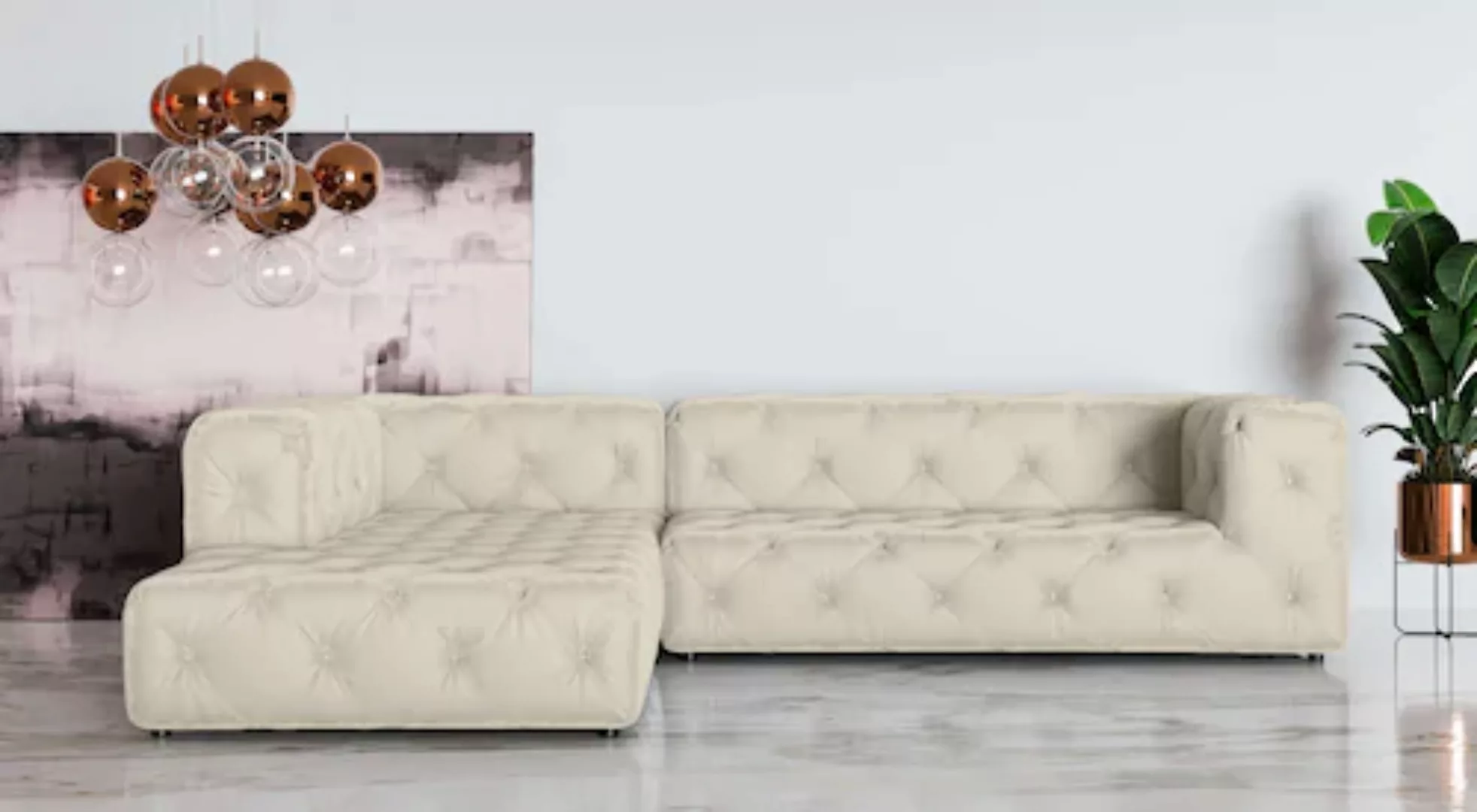 Places of Style Ecksofa »FOLLINA«, L-Form, mit klassischer Chesterfield-Kno günstig online kaufen