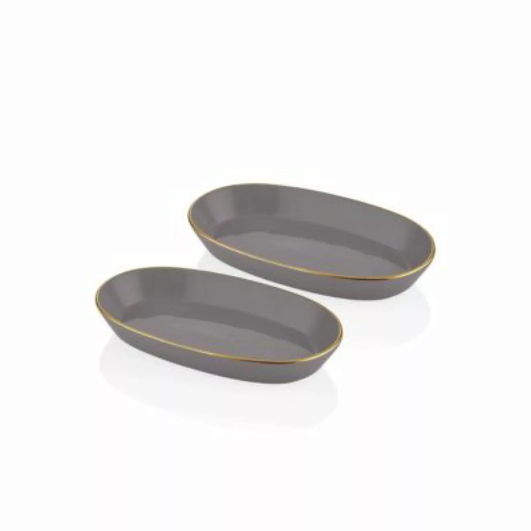THE MIA Basic ovaler Servierteller Ø 29cm 2-tlg. Set grau günstig online kaufen