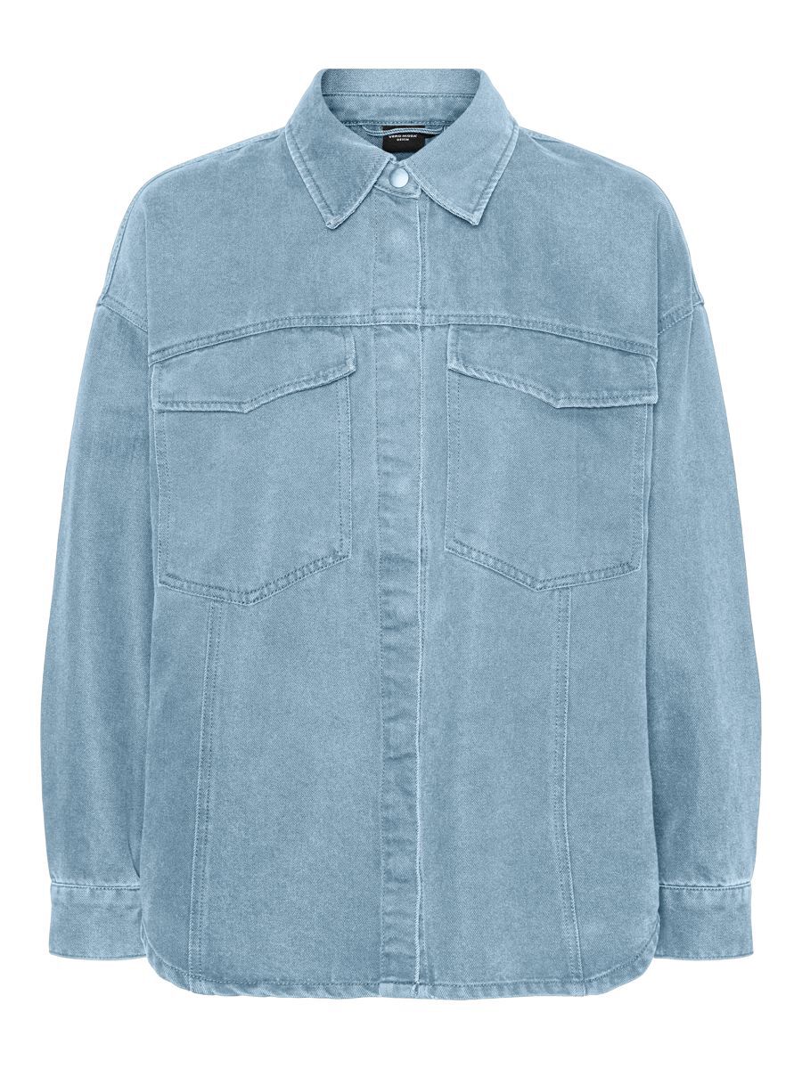 Vero Moda Blusenshirt Oversized Denim Bluse Jeans Hemd VMPALOMA 4857 in Bla günstig online kaufen