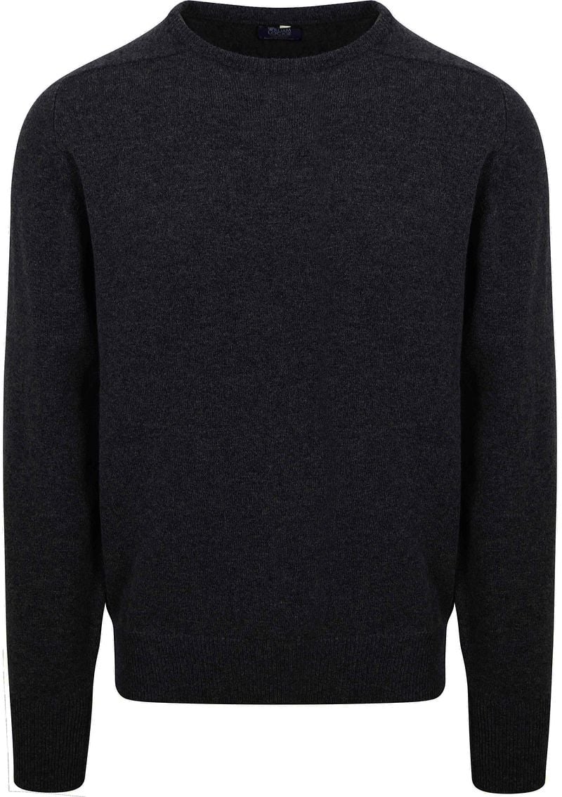 William Lockie Pullover Lammwolle Anthrazit - Größe M günstig online kaufen