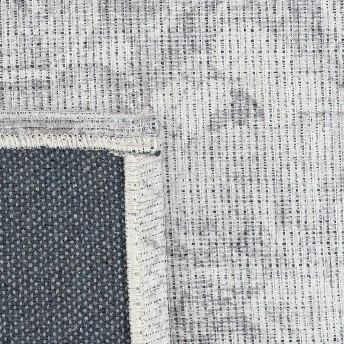 Teppich 80 X 150 Cm Grau Polyester Baumwolle günstig online kaufen