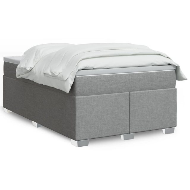 vidaXL Boxspringbett, Boxspringbett mit Matratze Hellgrau 120x200 cm Stoff günstig online kaufen