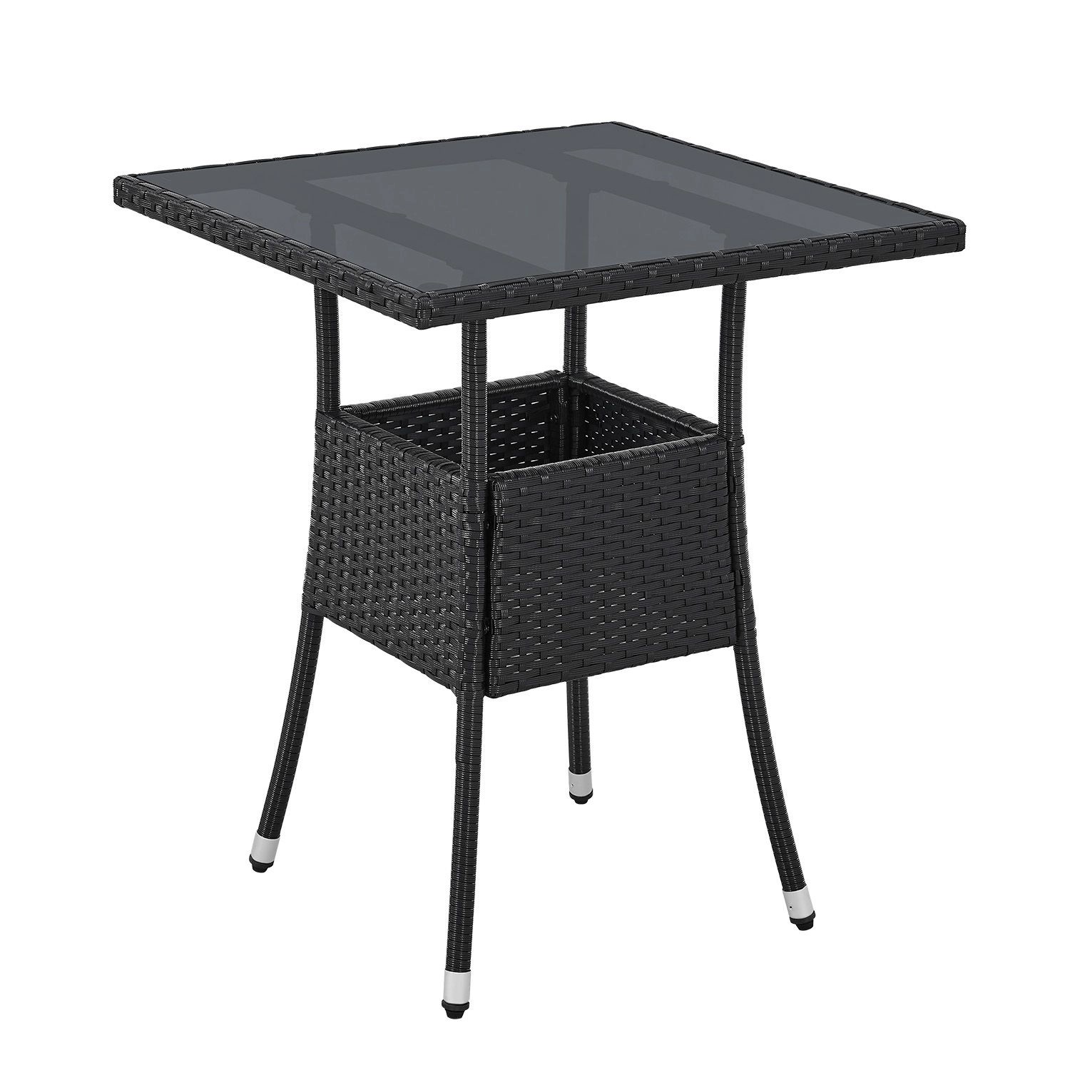 Juskys Gartentisch Yoro, eckig, aus Polyrattan, günstig online kaufen