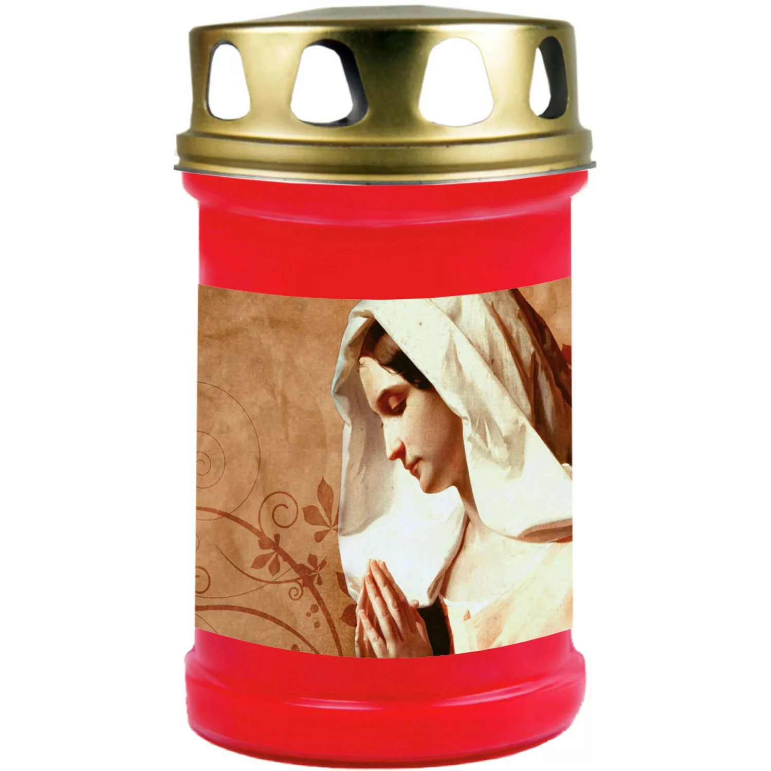 HS Candle Grabkerze Rot 48h Deckel Gold Maria 1 günstig online kaufen