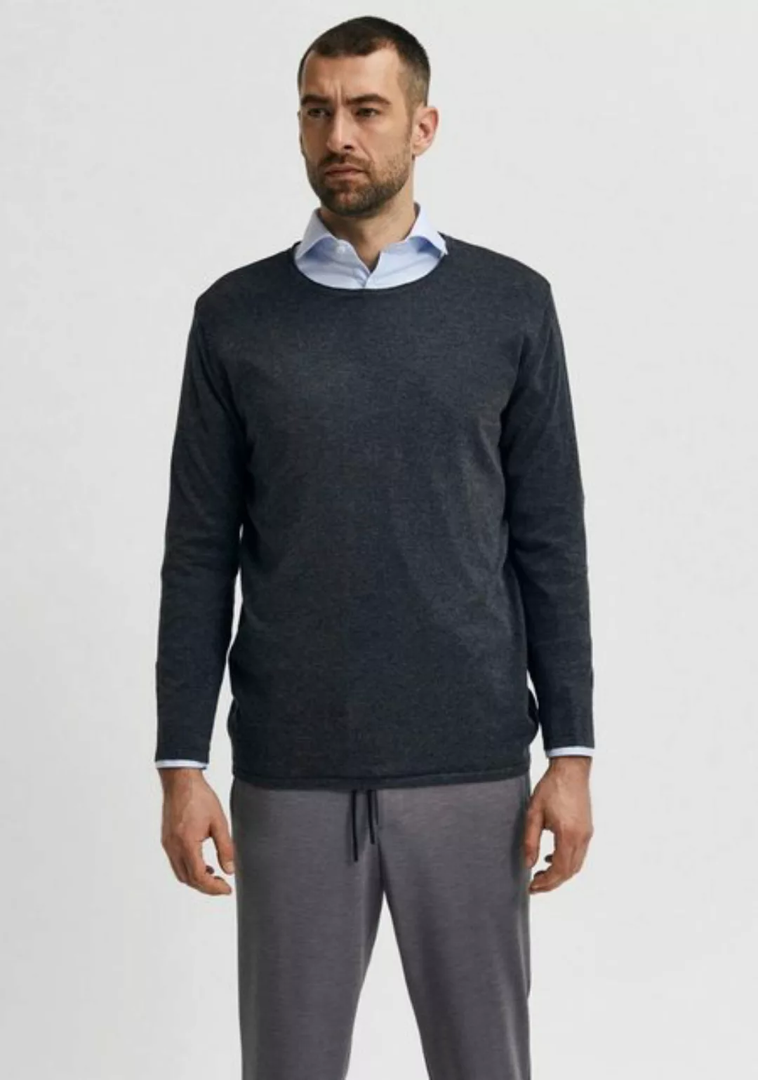 SELECTED HOMME Rundhalspullover ROME KNIT günstig online kaufen