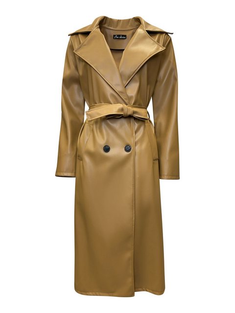 Worldclassca Trenchcoat Worldclassca TRENCHCOAT Kunstleder Gürtel Reverskra günstig online kaufen