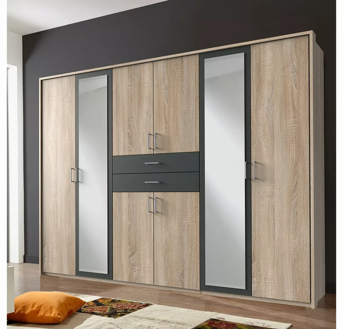 Lomadox Kleiderschrank DUNMORE-43 Drehtürenschrank 273cm mit Passepartoutra günstig online kaufen