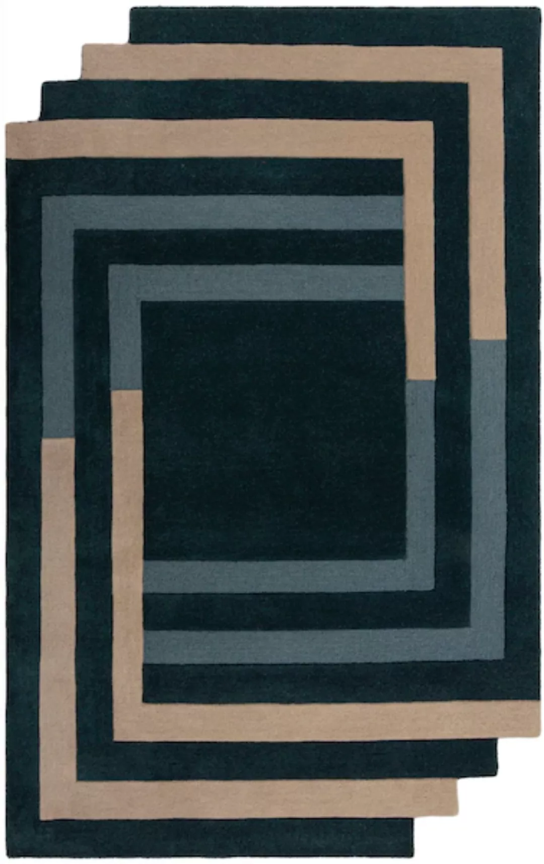 FLAIR RUGS Wollteppich »Labyrinth Shaped«, rechteckig, Schall- und Wärmedäm günstig online kaufen