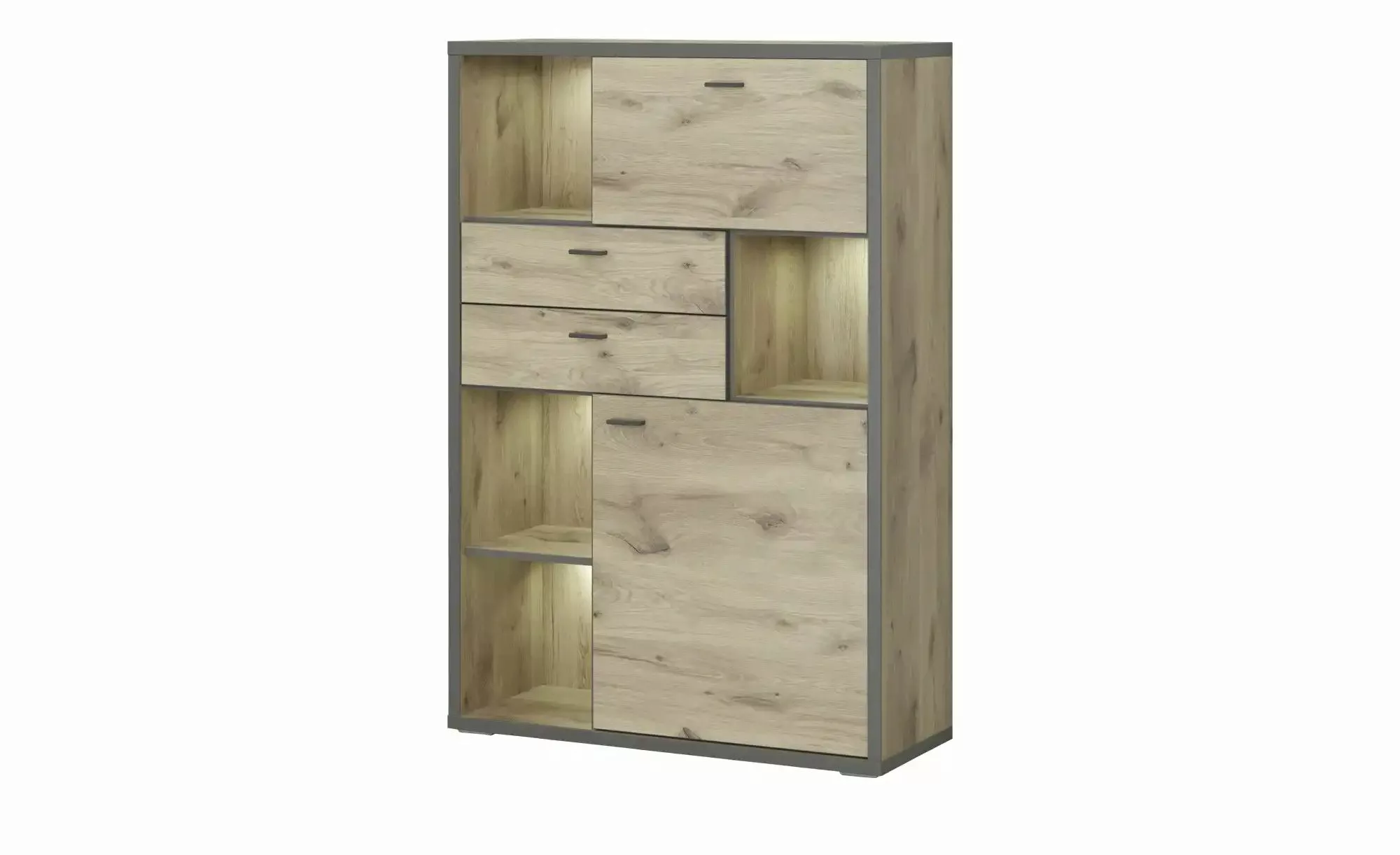 uno Highboard  Orlando ¦ holzfarben ¦ Maße (cm): B: 96 H: 141 T: 38.0 Kommo günstig online kaufen