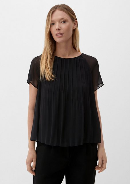 s.Oliver BLACK LABEL Kurzarmbluse Bluse mit Faltenstruktur günstig online kaufen