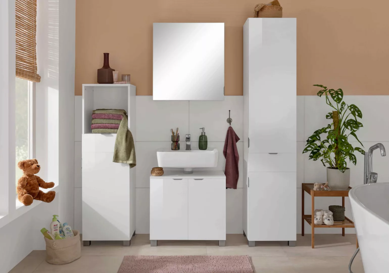 welltime Spiegelschrank "Lage, Badschrank, Badezimmerschrank, 60 cm breit" günstig online kaufen