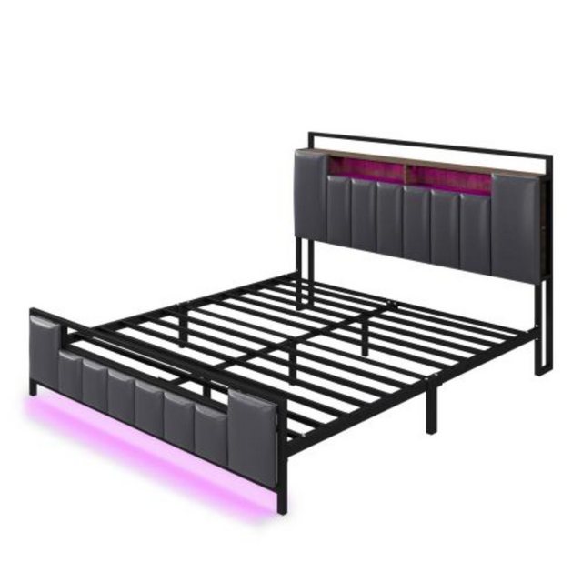 Totnz Bett Polsterbett Multifunktionsbett LED-Licht,Lagerfähig,140*200,160* günstig online kaufen