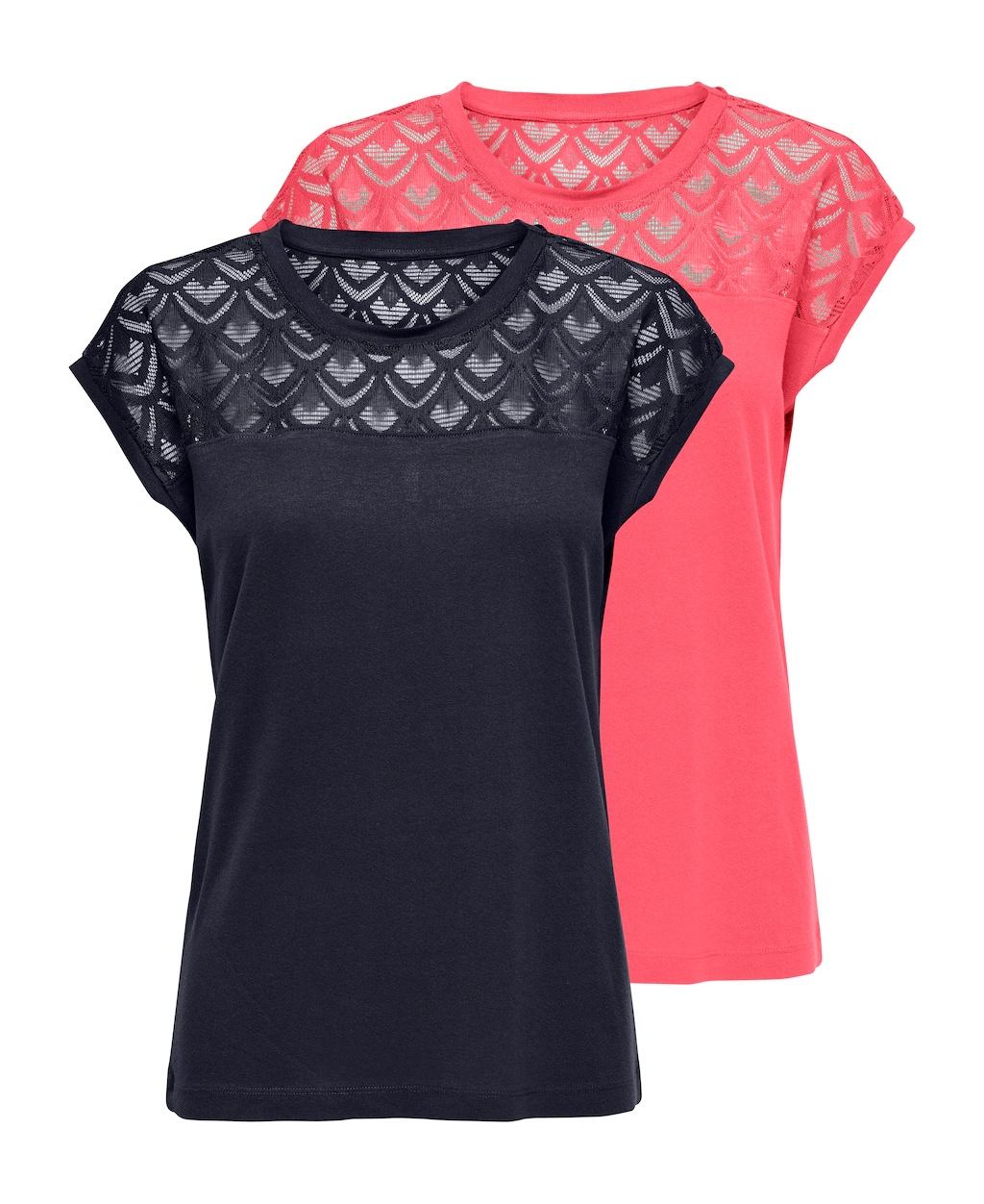 ONLY Kurzarmshirt "ONLNICOLE LIFE S/S MIX TOP 2 PACK CS JRS", (Packung, 2 t günstig online kaufen