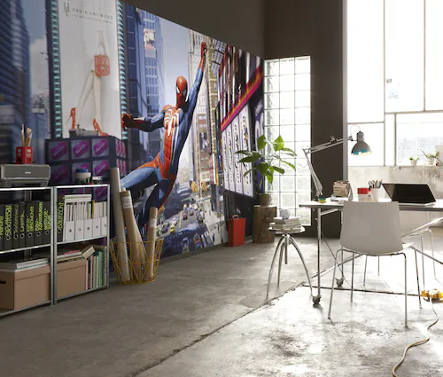 Komar Vlies Fototapete Marvel Spider-Man City Swing Bunt günstig online kaufen