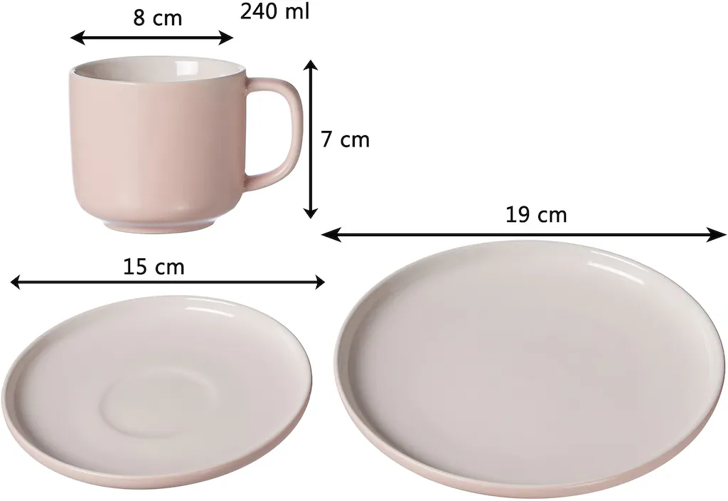 Ritzenhoff & Breker Jasper Kaffeeservice 12-teilig Rosa günstig online kaufen