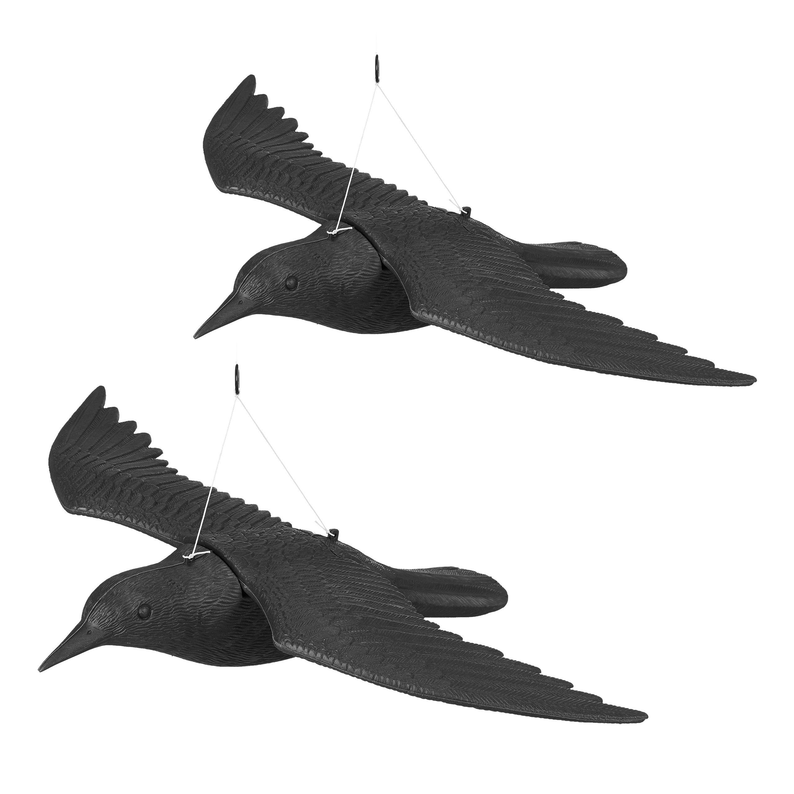 relaxdays Gartenfigur 2 x Taubenschreck Krähe günstig online kaufen