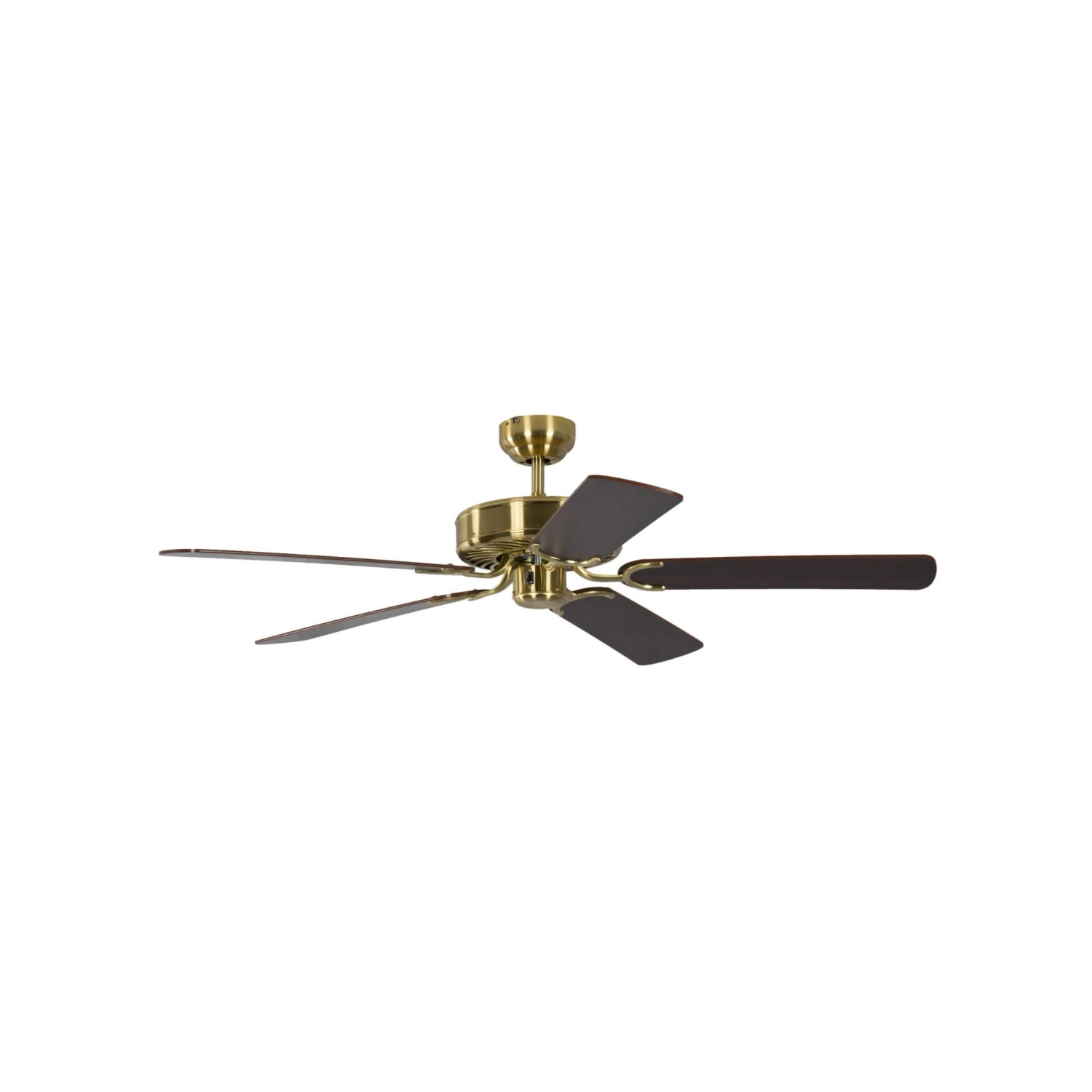 Pepeo Deckenventilator Potkuri Messing seidenmatt - Mahagoni 132 cm mit Zug günstig online kaufen