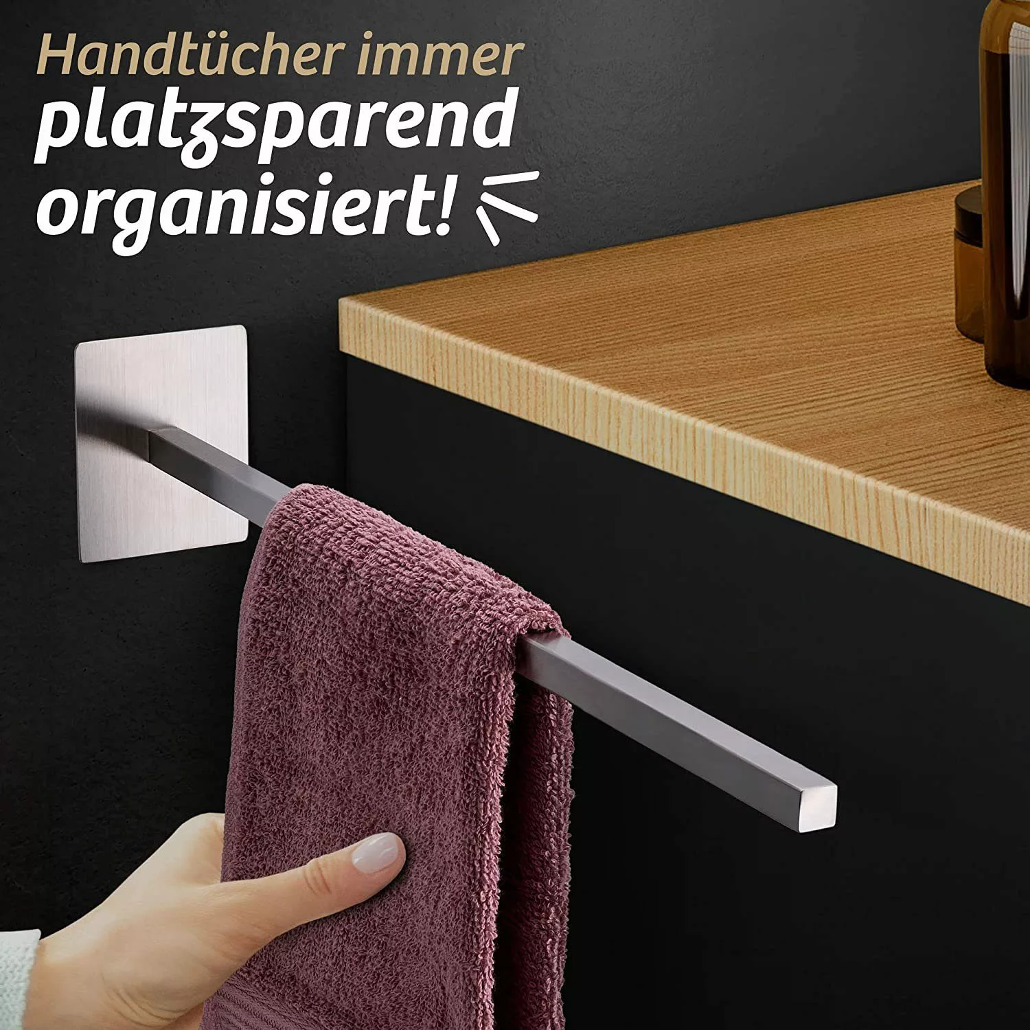 Praknu Handtuchstange Handtuchhalter zum Kleben 40cm günstig online kaufen