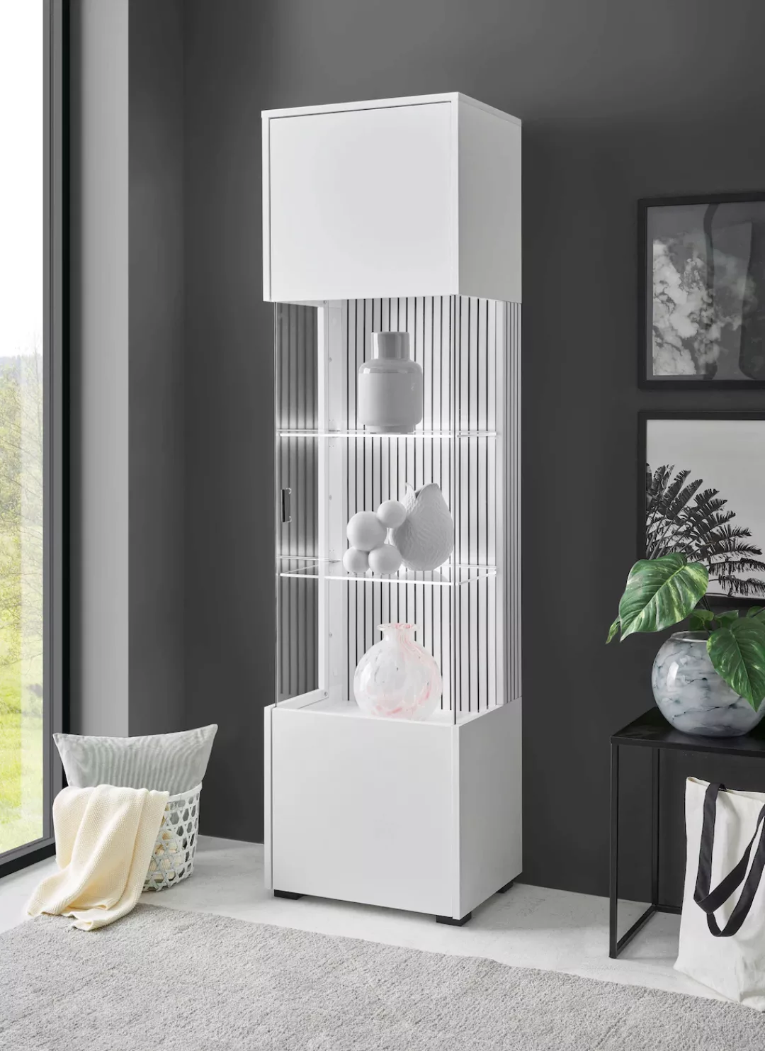 INOSIGN Vitrine "Hudson", in moderner Trendfarbe, Griffe aus Metall (Schwar günstig online kaufen