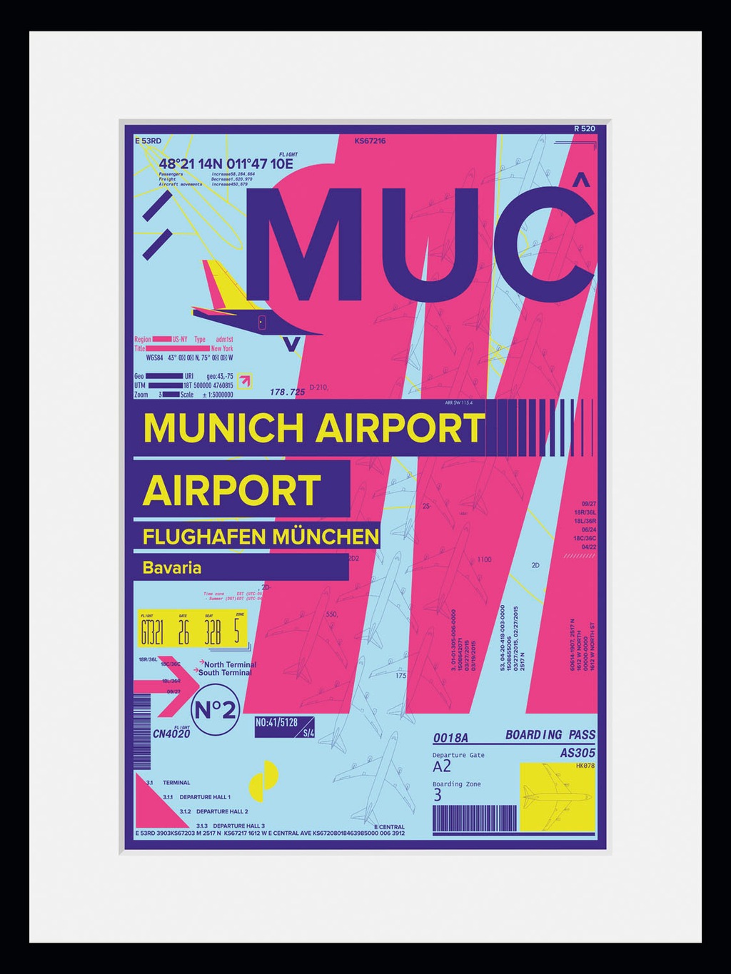 queence Bild "MUC AIRPORT", Flugzeuge-Magazincover-Mode-Fashion-M-Gebäude, günstig online kaufen