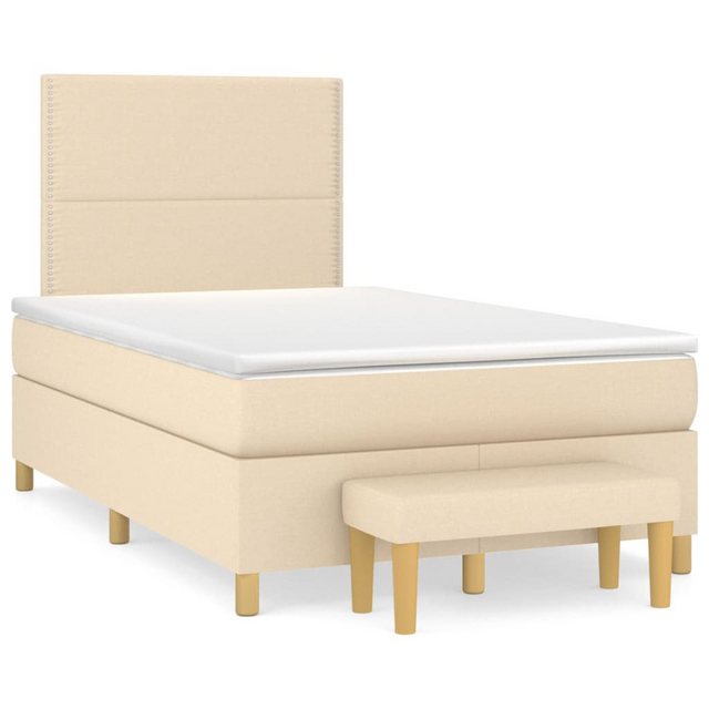 vidaXL Boxspringbett Boxspringbett mit Matratze und Fusshocker Stoff (120 x günstig online kaufen