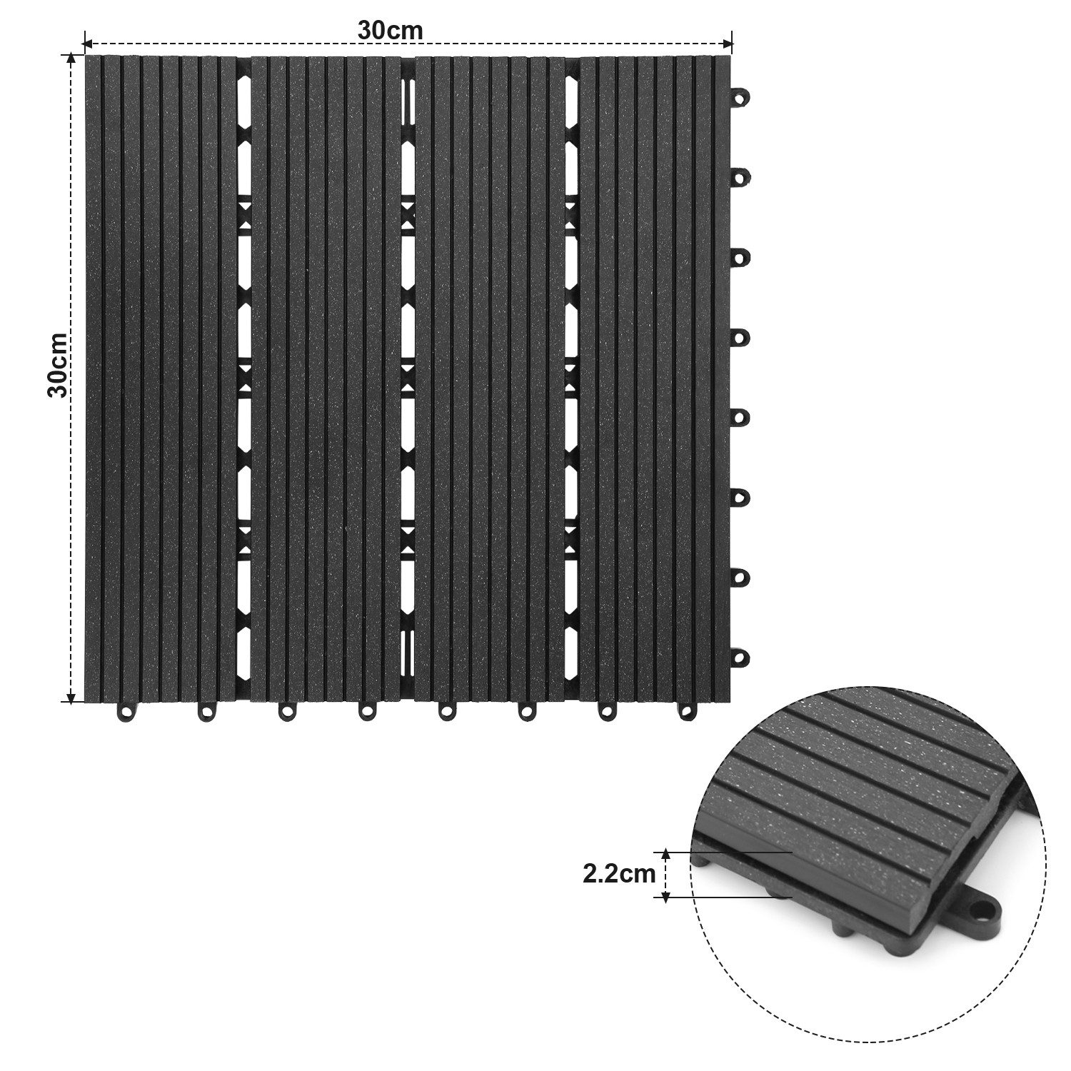 Clanmacy Holzfliesen Holzfliesen 1m² mit Drainage günstig online kaufen