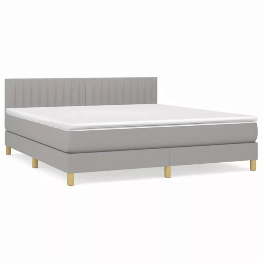 furnicato Bett Boxspringbett mit Matratze Hellgrau 180x200 cm Stoff günstig online kaufen