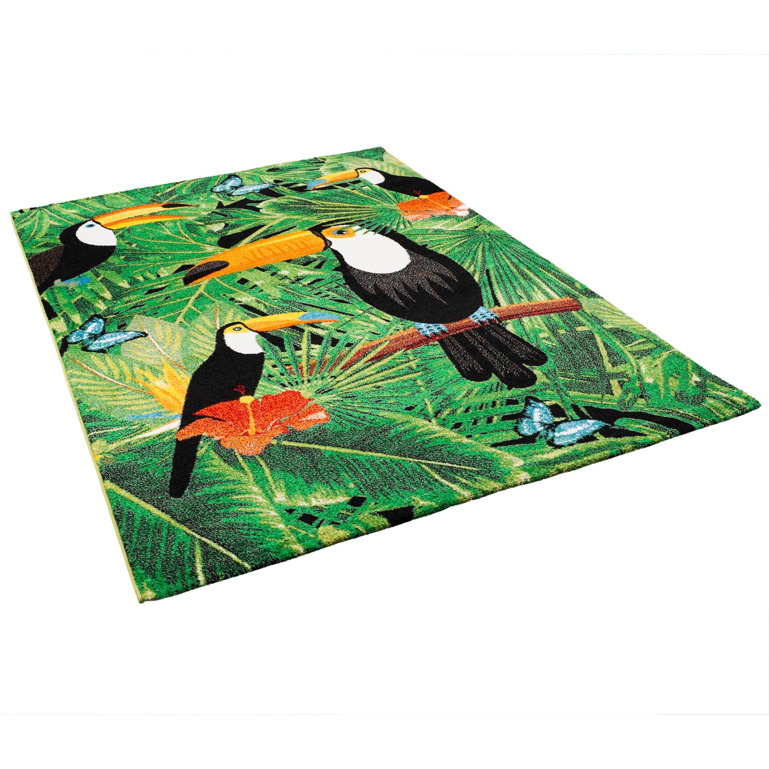 Pergamon Designer Teppich Faro Tropical Tukan Bunt 80x150cm günstig online kaufen