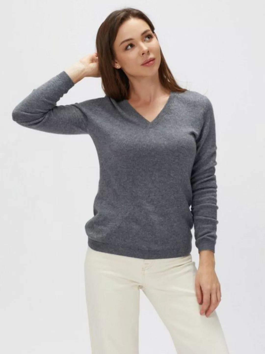 GOBI Cashmere V-Ausschnitt-Pullover Basic V-Ausschnitt Kaschmirpullover günstig online kaufen