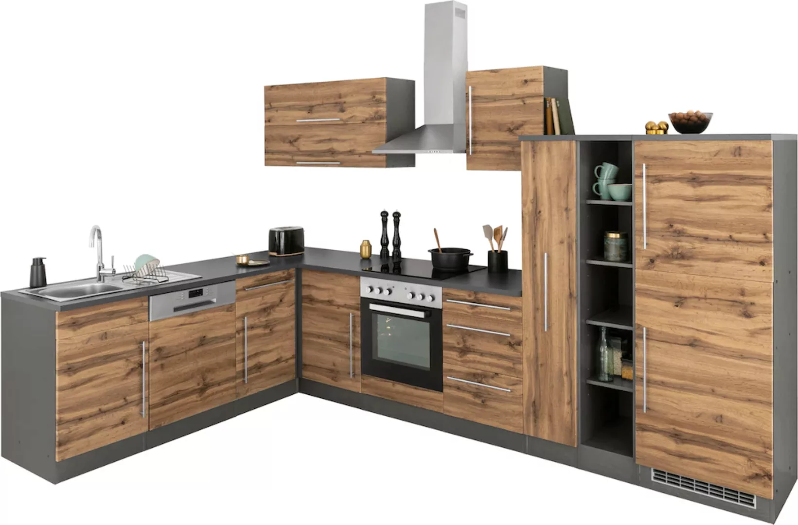 KOCHSTATION Winkelküche "KS-Samos", Stellbreite 340/120 cm, wahlweise mit E günstig online kaufen