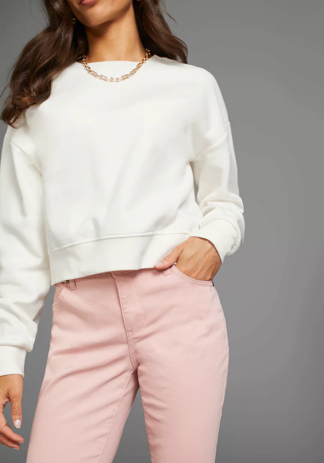 Laura Scott Sweatshirt Cropped Form günstig online kaufen