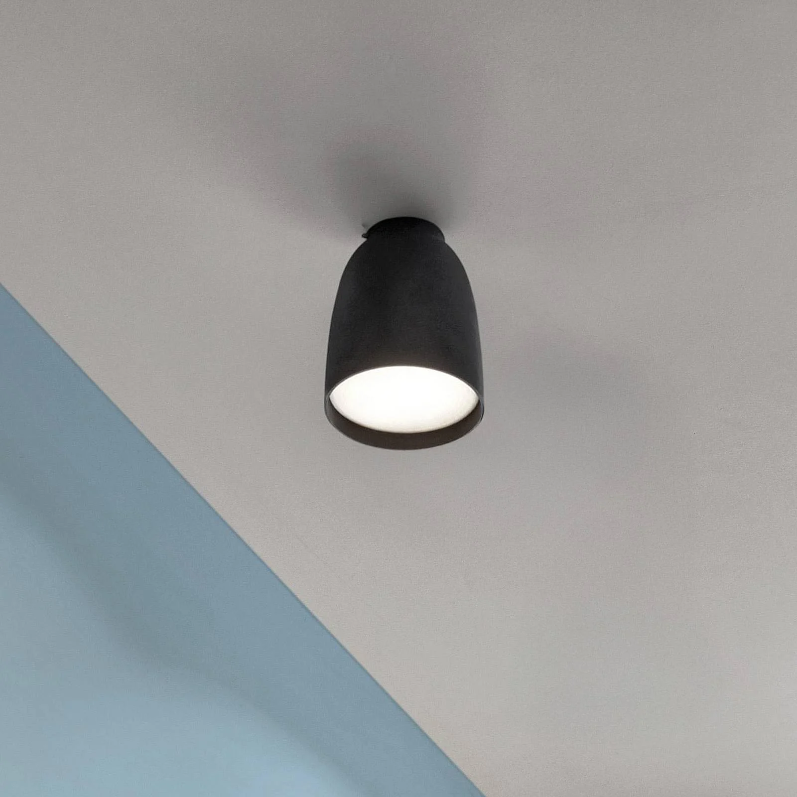 Bover LED-Außen-Deckenlampe Nut, schwarz, Alu/Stahl, Ø 10 cm günstig online kaufen