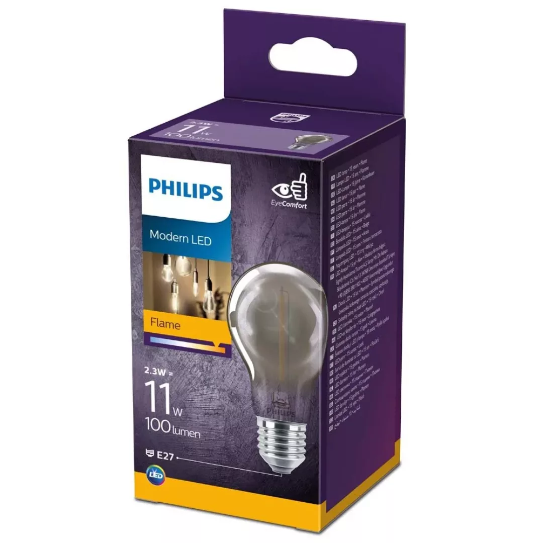 Philips LED Filament Lampe ersetzt 11W E27 Birne - A60 2,3W 136lm 1800K Ein günstig online kaufen