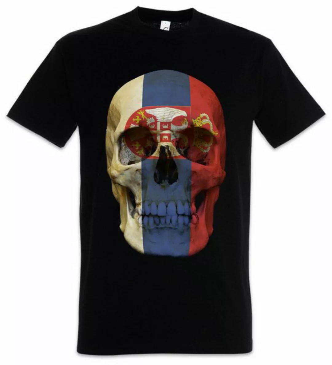 Urban Backwoods Print-Shirt Classic Serbia Skull Flag Herren T-Shirt Totenk günstig online kaufen