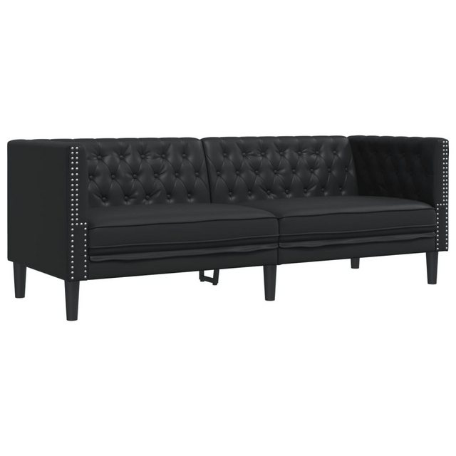 vidaXL Sofa Chesterfield-Sofa 3-Sitzer Schwarz Kunstleder günstig online kaufen